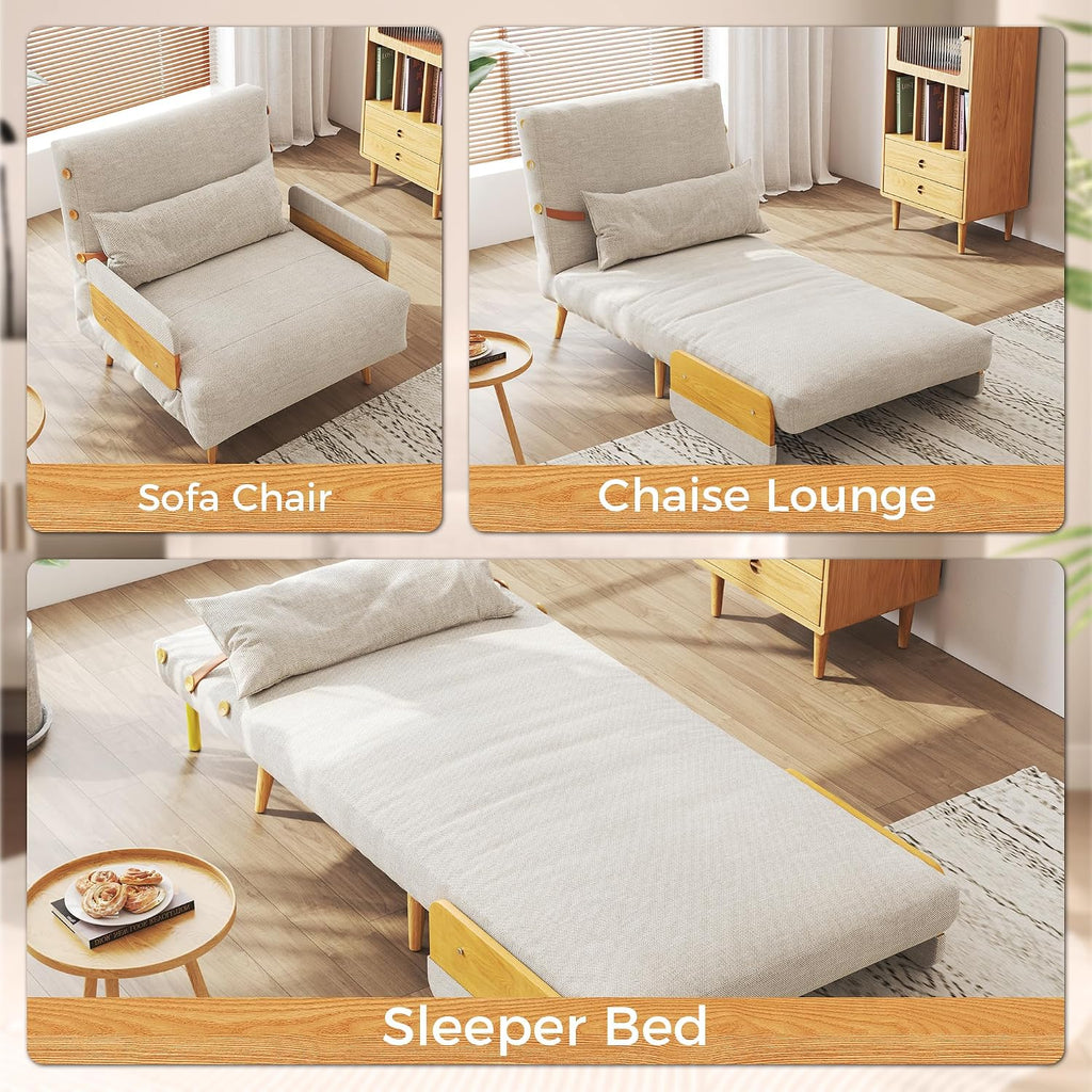 JASIWAY Convertible Sleeper Sofa Chair, 28" Modern Futon Chair for Adults
