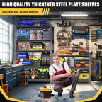 72" H|48" W Garage Shelving-Easy Assembly Heavy Duty Storage Shelves|5-Tier Adjustable Shelf Unit|Steel Waterproof Rust-Resistant Shelves for Industrial,Warehouse,Basement