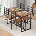Kitchen Dining Table Set for 4, 5-Piece Kitchen Table and Chairs, Base Reinforcement Structure Dining Room Table Sets, Dining Table with 4 Chairs for Small Space, Dinette, Apartment