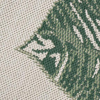 Tropical Outdoor Rug Jungle Leaves Design for Patio in Green Beige, Size: 4'7" x 6'7"