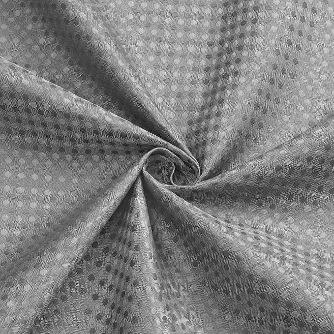 3 in 1 Shower Curtain Set, Grey Waffle Shower Curtain and PEVA Liner Set with 12 Stainless Steel Shower Curtain Hooks, Gray Waterproof Fabric Shower Curtains for Bathroom, 72 W x 72 H