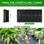 Weed Barrier Landscape Fabric Heavy Duty, 2.6FT x 100FT Thicken Garden Blocker Fabric Weed Mats, Weed Control Garden Cloth, Woven Geotextile Fabric for Garden Beds, Underlayment, Commercial Driveway