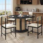 DWVO Dining Chairs Set of 4, White Faux Leather with Metal Legs | Padded seat & backrest, sturdy metal legs, modern style, fits dining room kitchen restaurant, easy to assemble