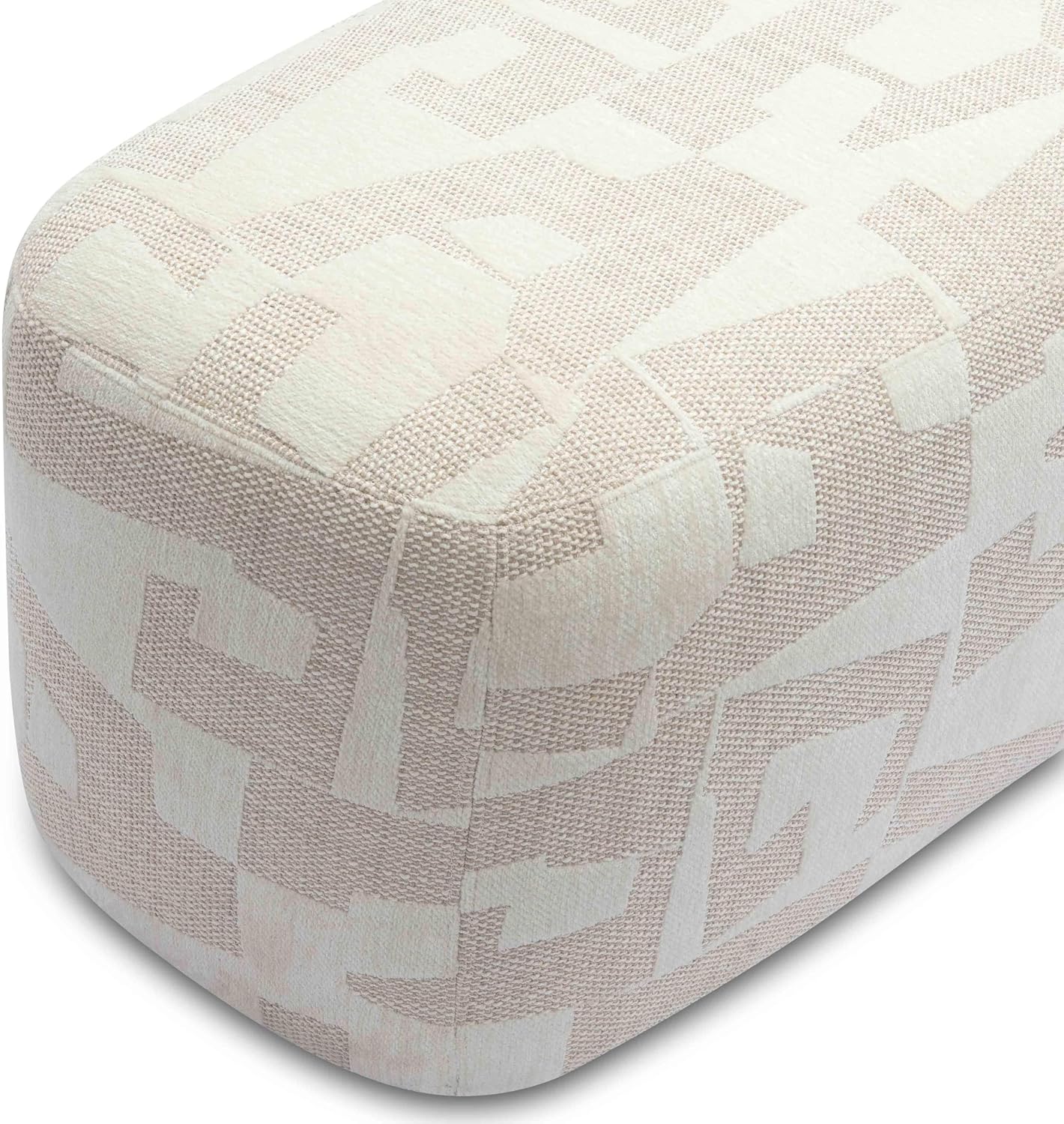 Tov Furniture Graceland 54" Cream Performance Jacquard Bench