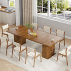 39-94 inch Extendable Dining Table for 4-10, Rectangle Expandable Long Kitchen Table with Fluted Sliding Doors, Double Tier Storage, Modern Square Dinner Table, Living Room, Farmhouse, Walnut