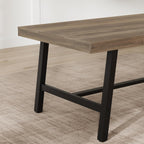 GarveeHome Industrial Dining Table for 4-6 People, 63" Long Wooden Kitchen Table with Sturdy Metal Frame & Black Finish - Seats 4 Rectangular Counter for Dinner, Kitchen, Dining Room - Rustic Pear