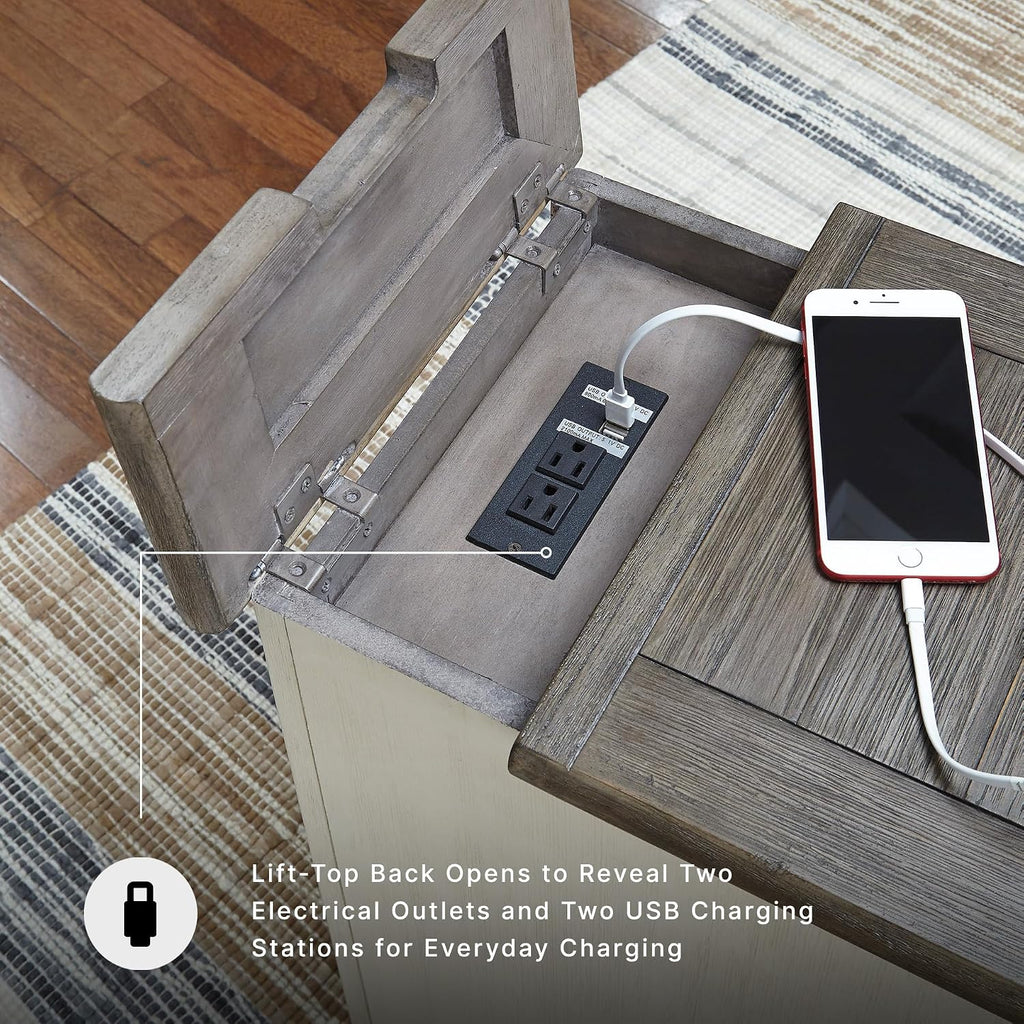 Signature Design by Ashley Bolanburg Farmhouse End Table with USB & Outlets