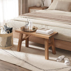 Wnutrees Sawmill Solid Wood Bench, 30" Farmhouse Entryway Bench, Natural | Rustic Hallway Seat for End of Bed, Living Room, Dining Area, Handcraft Finish