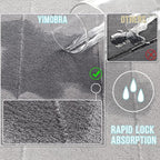 Yimobra Memory Foam Bath Mat, Super Soft Absorbent Bathroom Rug Non Slip 24x17 Inch, Quick Dry, Machine Washable Floor Carpet for Tub Shower, Home Decor Accessories, Gray