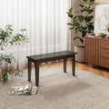 Wilk Wooden Entryway Bench, 39’’ Indoor End of Bed Bench, 100% Solid Oak Wood (Black)