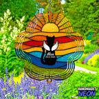 Personalized Cat Memorial Wind Spinner Metal Outdoor Art, Custom Rainbow Angel Wings 3D Kinetic Sculpture, Ornament Hanging Pet Sympathy Gifts for Cats
