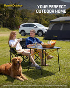 FanttikOutdoor Zeta L11 Duo Pro Double Camping Chair, 2 Person Portable Folding Couch, High Strength Loveseat with Cup Holder & Carry Bag for Travel, Games, BBQ, Backyard, Support up to 600 lbs, Black