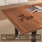 Extendable Dining Table for 4-6, 63" Modern Kitchen Table, Farmhouse Dining Room Tables for Dining, Kitchen, Office, Living Room, Rectangular Wooden Tables, Space Saving (Walnut)