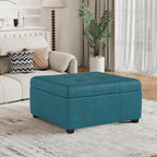 32 inch Large Square Storage Footstool Coffee Table with Lifting Platform, Ample Space - Perfect for Living Room Storage