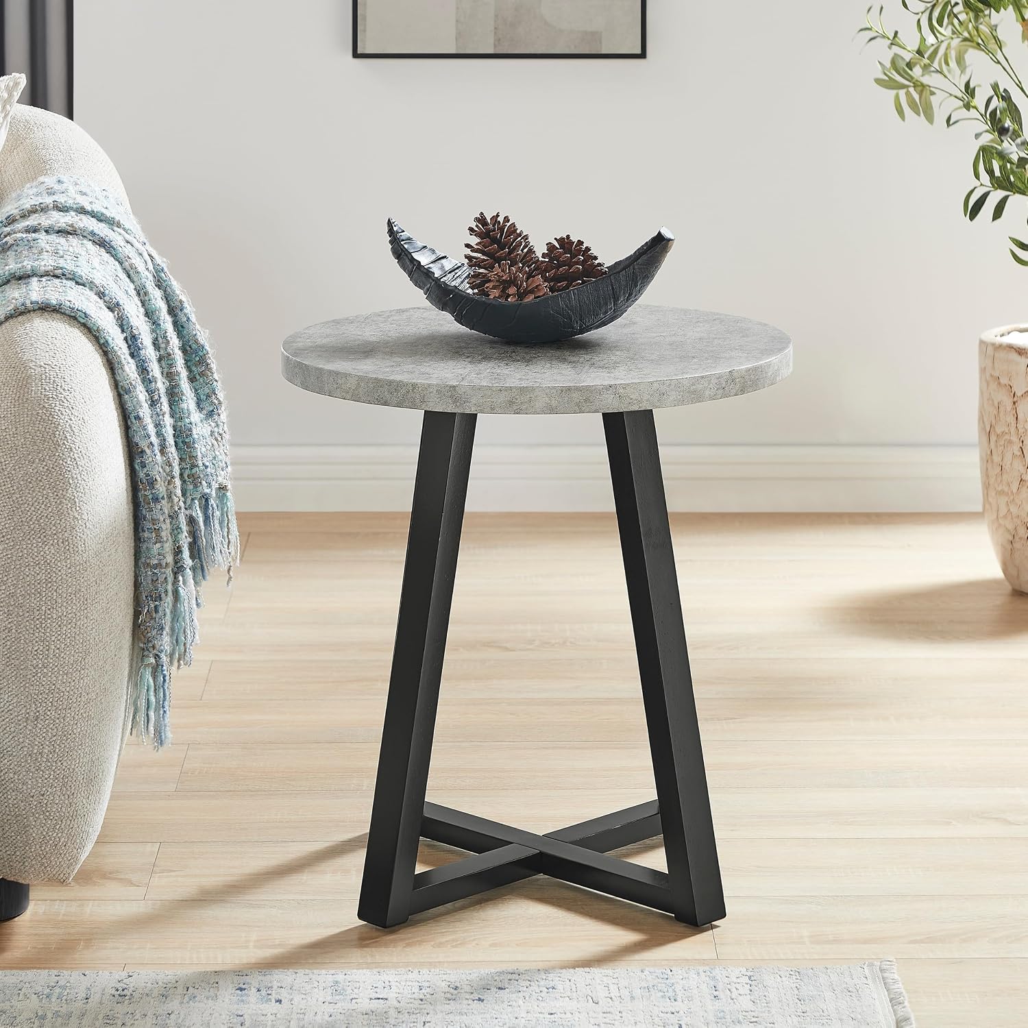 Roundhill Furniture Modern Harmony 3-Piece Wood Oval Coffee Table Set, Gray