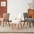Howtek Modern Dining Chairs Set of 4 with 6.3" Thick Seat Cushions, Space-Saving Stackable Upholstered Kitchen Chairs, Ergonomic Backrest & Metal Legs, White