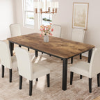 Garvee 78.7″ Dining Table for 8-10 People for Dining Room,Brown(Only Table) | Large Industrial Dinner Kitchen Tables with Sturdy Metal Frame, Multi-Use for Living Room Indoor Restaurant Office Desk