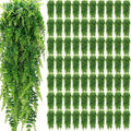 Geosar 72 Pcs Artificial Hanging Plants 32 Inch Hanging Boston Ferns Plastic Fake Plants for Wall Room Garden Wedding Garland Indoor Outdoor Decoration, No Basket