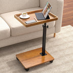XNSDXV C Table End Table Adjustable Height, 360°Swivel TV Tray Table for Small Spaces, Couch Tables That Slide Under, C Shaped Side Tables Living Room and Bedroom for Sofa, Bed,Chair, Snack
