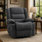 360°Swivel Rocking Chairs for Adult,Recliner Chair with Side Pockets and Cup Holders,Rocker Recliner with a Suitable for Living Rooms,Bedrooms,Grey
