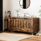 IDEALHOUSE Storage Chest, 39.4" Storage Bench Wooden Storage Trunk, Retro | Supports 350 lbs ＆ Safety Hinges, Lift-Top Entryway Bench, Shoe Bench for Entryway, Bedroom, Living Room, Modern Style