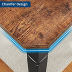 Garvee Large Dining Table for 6-8 People, 71" Wooden Kitchen Table with Sturdy Metal Frame, Dining Room Table for Dining Room, Kitchen, Black Leg & Retro