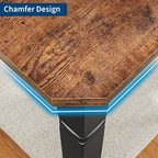 Garvee Large Dining Table for 6-8 People, 79" Wooden Kitchen Table with Sturdy Metal Frame, Dining Room Table for Dining Room, Kitchen, Black Leg & Retro
