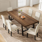 Garvee Industrial Dining Table for 6-8, 78.74" Extra Long Rectangular Kitchen Table with 2"×2" Metal Legs & Wood Top, Large Dining Table for Dining Room, Home Office, Brown