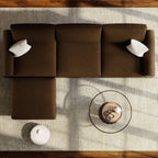 EASE MOOSE 100" Faux Leather L-Shaped Sofa Couch for Living Room, DeepBrown | Movable Ottoman, Removable Cover, Waterproof & Scratch-Resistant, Easy Clean, Easy Assembly, Ideal for Small Spaces
