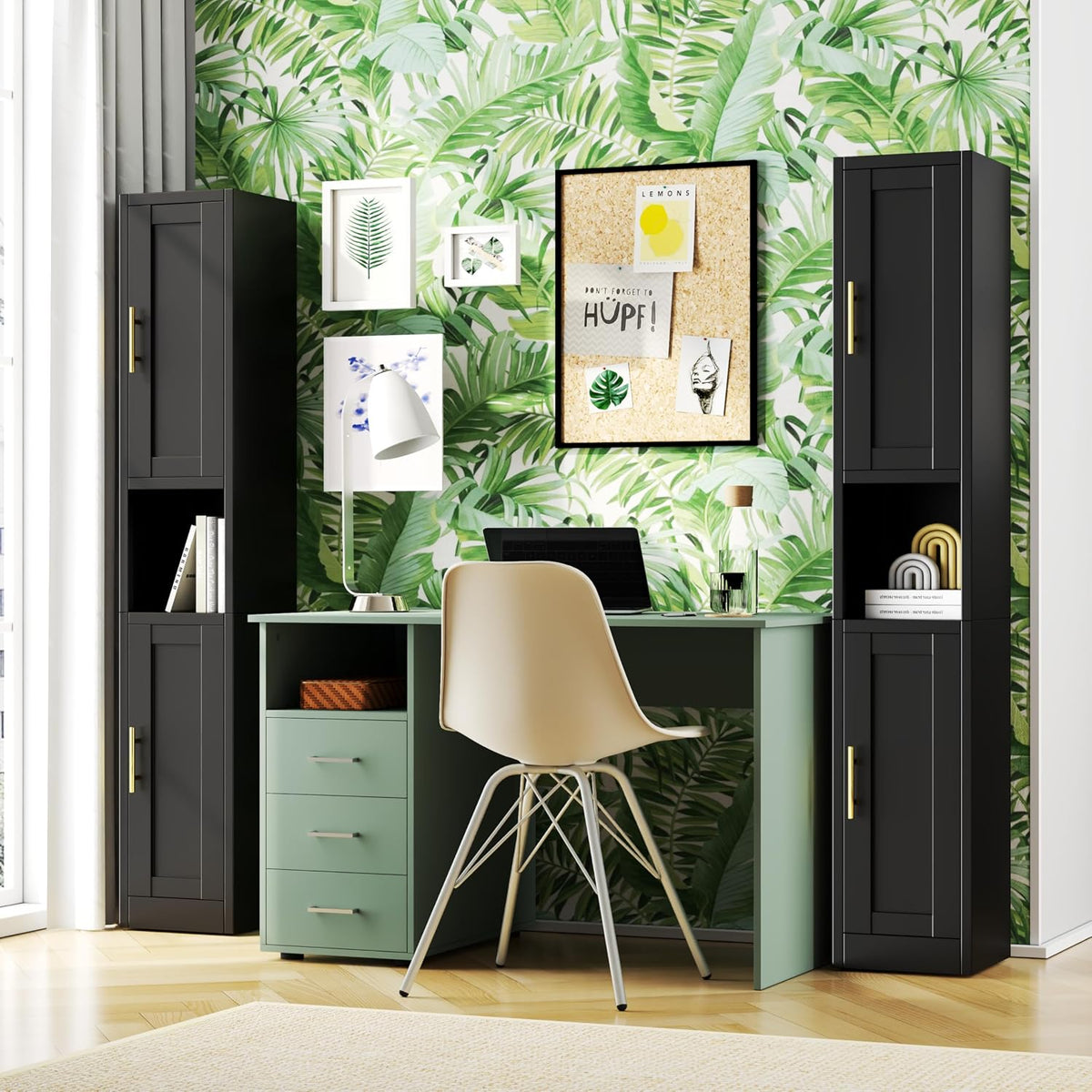 Tokawa 67" Tall Narrow Pantry Cabinet, 12 Inch Wide Kitchen Metal Storage Cabinets with Breathable Mesh Doors, Slim Bathroom Storage Cabinet with 4 Adjustable Shelves,Black