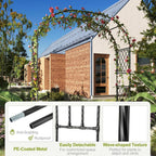 Metal Garden Arbor, Garden Arch Trellis for Climbing Plants, Decorative Archway Wedding Arch Frame for Patio, Backyard, Patio, Lawn, Pathway, Black