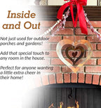 Happy Gardens Hanging Heart Ornament Spinner with a Flamed Finish | Outdoor Heart Decorations for Valentine's Day, Mother's Day | Garden and Backyard Gifts