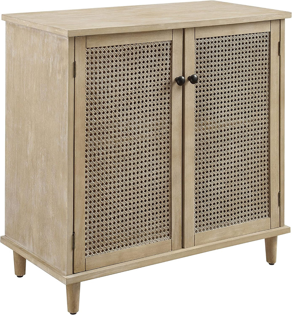Fat Ant Buffet Cabinet with Storage, Rattan Sideboard Cabinet with 2 Magnetic Doors and Shelves, Kitchen Sideboard Accent Cabinet for Hallway, Entryway, Living Room, Kitchen, Natural
