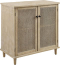 Fat Ant Buffet Cabinet with Storage, Rattan Sideboard Cabinet with 2 Magnetic Doors and Shelves, Kitchen Sideboard Accent Cabinet for Hallway, Entryway, Living Room, Kitchen, Natural