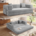 MoonSpeak 78.8'' Futon Sofa Bed, Couches for Living Room | Corduroy Convertible Futon Sofa Bed with Storage Pocket, Modular Sleeper Couch in a Box, No Assembly (Gray)