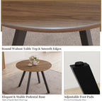 Zerifevni 34.6'' Round Dining Table Mid Century Modern Small Round Coffee Table, Saving Space (Walnut Table)