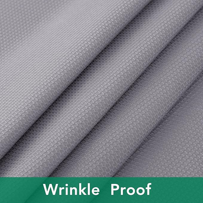 Biscaynebay Textured Fabric Square Tablecloths 70x70 Inches, Silver Grey Water Resistant Spill Proof Card Table Cloth Folding Table Cover for Dining, Kitchen, Wedding and Parties, Machine Washable