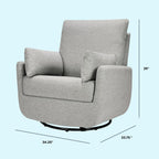 Davinci Juno Swivel Glider, GREENGUARD Gold Certified, Frost Grey | FSC & CertiPUR-US Certified Glider w/ 360° Swivel & Metal Base - Spacious Seating for Extra Comfort - Fully Assembled