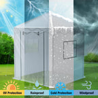 WORKPRO Greenhouse, 94”x 94”x 99” Pop-up Greenhouse for Outdoors , Heavy Duty Gardening House with Sturdy PE Cover, Roll-up Entry Doors and 2 Screen Windows, for Patio, Backyard, Balcony