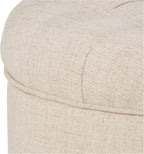 Homepop Home Decor Button Tufted Woven Round Storage Ottoman Large