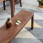KEIKI Dinning Bench, 47.2" L Wood Dining Bench Indoor, Farmhouse Kitchen Table Bench for Kitchen, Living Room, Entryway, Walnut