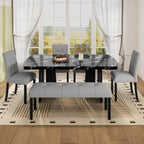 GDFStudio Upholstered Dining Bench with Tufted Linen Seat and Rubber Wood Frame, Modern Entryway Bench Seating for Kitchen Bedroom Living Room, Comfortable Padded Bench, Gray