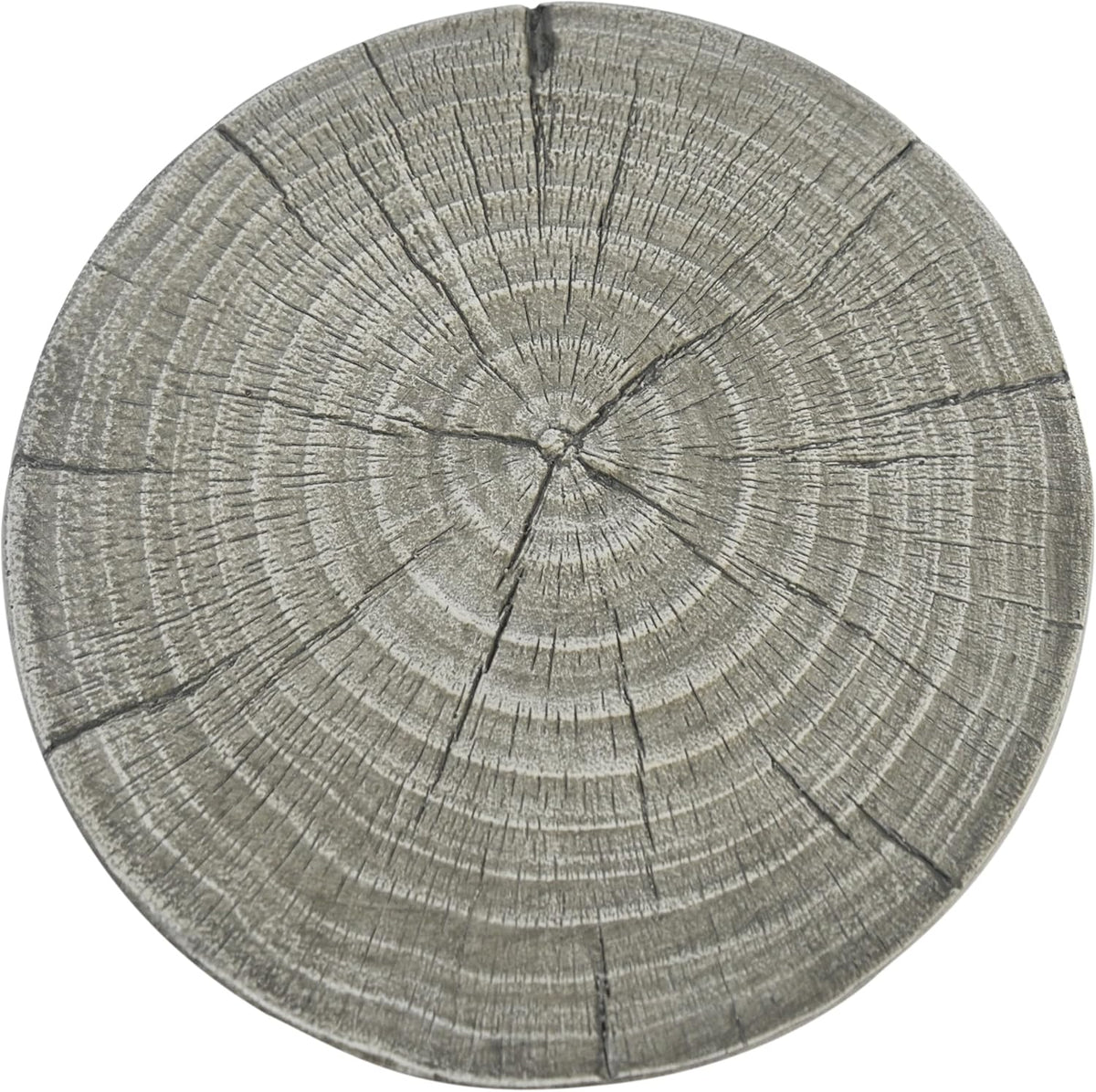14.96" Side Table,Hollow Design End Patio Garden Stool Decorative Accent Table for Balcony Beach Pool Side,Lightweight Concrete,Wood Like Texture,Grey