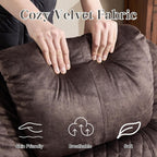 AHMED Dual Motor Power Swivel Rocker Recliner Chair, Velvet Brown | Electric Glider Rocking Chair, Massage & Heat, Cup Holders, LED Lights, USB A/USB C Ports