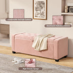 Royal Windsor Ottoman with Storage,Tufted Storage Bench with Safety Hinge,Holds up to 350 lb,Upholstered Bench with Seating for Bedroom, Living Room,Entryway,Pink