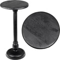 JONATHAN Y Leopold Solid Mango Wood Round Pedestal Drink Table, 24.5" Tall Traditional Martini Accent Side Table for Living Room and Small Spaces with Turned Leg, Black END3006C