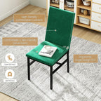 YOFE Dining Table Set for 4,Faux Marble Kitchen Table,Kitchen Table Chairs Set with Velvet Chairs,Bench with Storage Net for Dining Room,Small Apartment (Green 1+3)