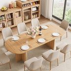 78.75" Oval Oak Dining Table for 6-8 Person, Modern Farmhouse Kitchen Table with Sturdy Legs, Wood Dinner Table for Dining Room Kitchen Living Room, Natural Oak