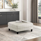 Lexicon Modern Ottoman, Foot Stools, Living Room Foot Rest, Module for Sectional Sofa, 40" Microfiber Upholstery Square Ottoman for Living Room/Bedroom, Assembled, Beige