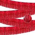 4 Pack 10 Feet Glitter Red Parade Float Decorations for Trailer Car, Glitter Foil Fringe Metallic Tinsel Streamers Banner Garland for Graduation Weeding Homecoming Birthday Party (Glitter- Red)
